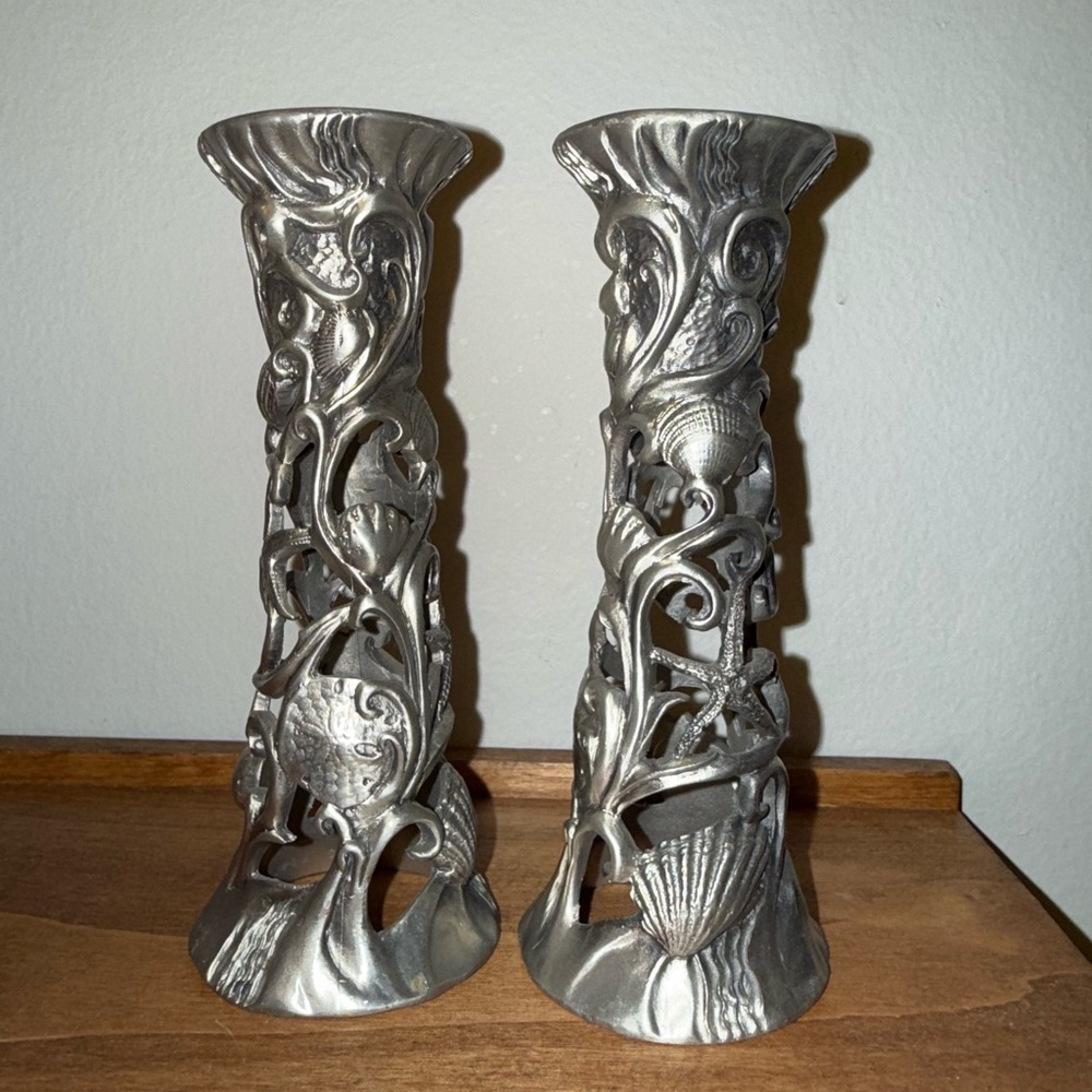 Seagull Pewter Etain Zinn Votive Candle Holders set